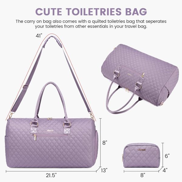 LOVEVOOK Travel Duffle Bag, Weekender Bag for Women with Toiletry Bag, Carry on Overnight Bag with Shoe Compartment, Gym Duffel Bag with Wet Pocket, Mommy Hospital Bags for Labor and Delivery - Image 92