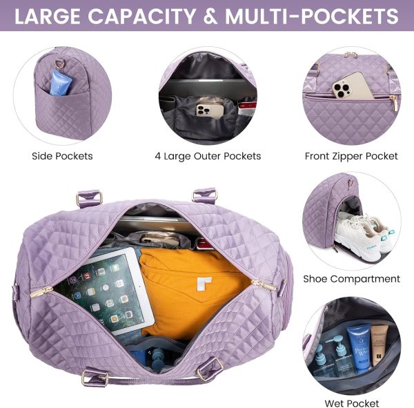 LOVEVOOK Travel Duffle Bag, Weekender Bag for Women with Toiletry Bag, Carry on Overnight Bag with Shoe Compartment, Gym Duffel Bag with Wet Pocket, Mommy Hospital Bags for Labor and Delivery - Image 93