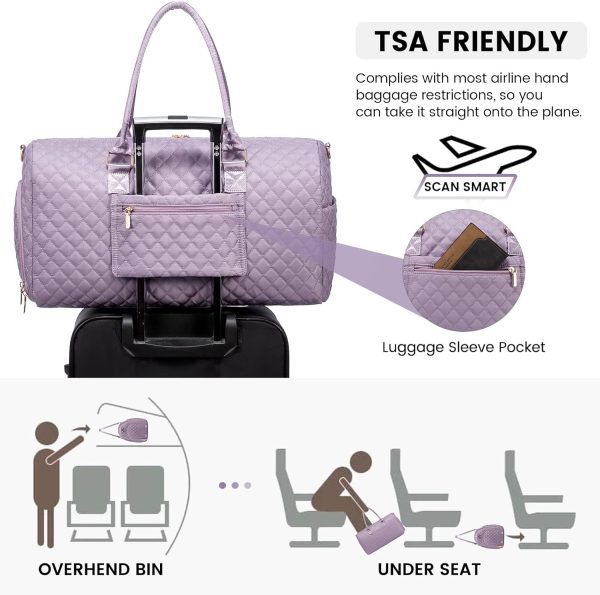 LOVEVOOK Travel Duffle Bag, Weekender Bag for Women with Toiletry Bag, Carry on Overnight Bag with Shoe Compartment, Gym Duffel Bag with Wet Pocket, Mommy Hospital Bags for Labor and Delivery - Image 94