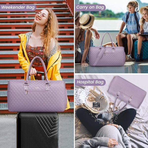 LOVEVOOK Travel Duffle Bag, Weekender Bag for Women with Toiletry Bag, Carry on Overnight Bag with Shoe Compartment, Gym Duffel Bag with Wet Pocket, Mommy Hospital Bags for Labor and Delivery - Image 96