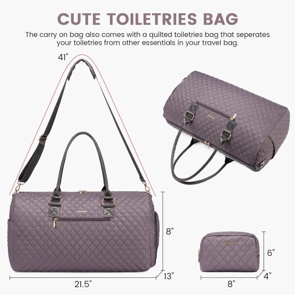 LOVEVOOK Travel Duffle Bag, Weekender Bag for Women with Toiletry Bag, Carry on Overnight Bag with Shoe Compartment, Gym Duffel Bag with Wet Pocket, Mommy Hospital Bags for Labor and Delivery - Image 98