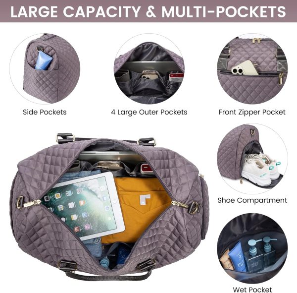 LOVEVOOK Travel Duffle Bag, Weekender Bag for Women with Toiletry Bag, Carry on Overnight Bag with Shoe Compartment, Gym Duffel Bag with Wet Pocket, Mommy Hospital Bags for Labor and Delivery - Image 99