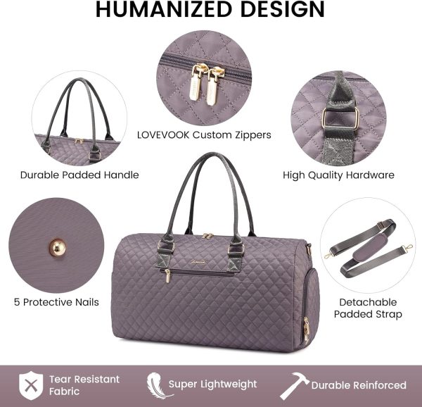 LOVEVOOK Travel Duffle Bag, Weekender Bag for Women with Toiletry Bag, Carry on Overnight Bag with Shoe Compartment, Gym Duffel Bag with Wet Pocket, Mommy Hospital Bags for Labor and Delivery - Image 100