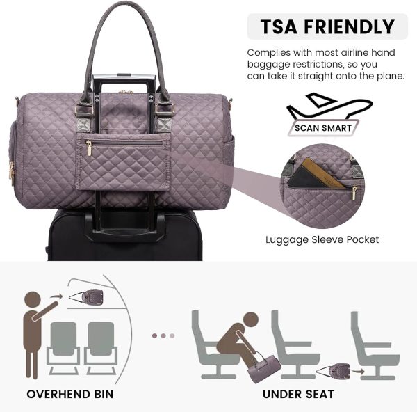 LOVEVOOK Travel Duffle Bag, Weekender Bag for Women with Toiletry Bag, Carry on Overnight Bag with Shoe Compartment, Gym Duffel Bag with Wet Pocket, Mommy Hospital Bags for Labor and Delivery - Image 101