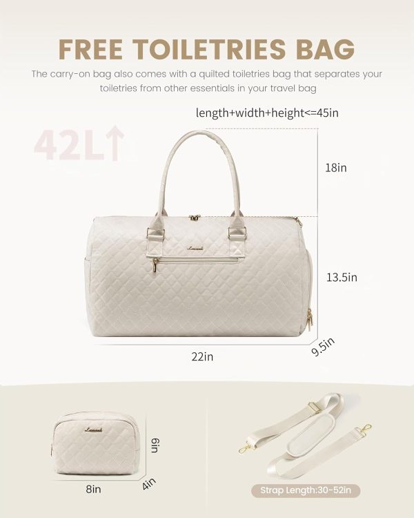 LOVEVOOK Travel Duffle Bag, Weekender Bag for Women with Toiletry Bag, Carry on Overnight Bag with Shoe Compartment, Gym Duffel Bag with Wet Pocket, Mommy Hospital Bags for Labor and Delivery - Image 105