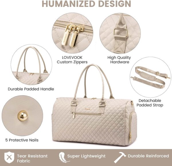 LOVEVOOK Travel Duffle Bag, Weekender Bag for Women with Toiletry Bag, Carry on Overnight Bag with Shoe Compartment, Gym Duffel Bag with Wet Pocket, Mommy Hospital Bags for Labor and Delivery - Image 123