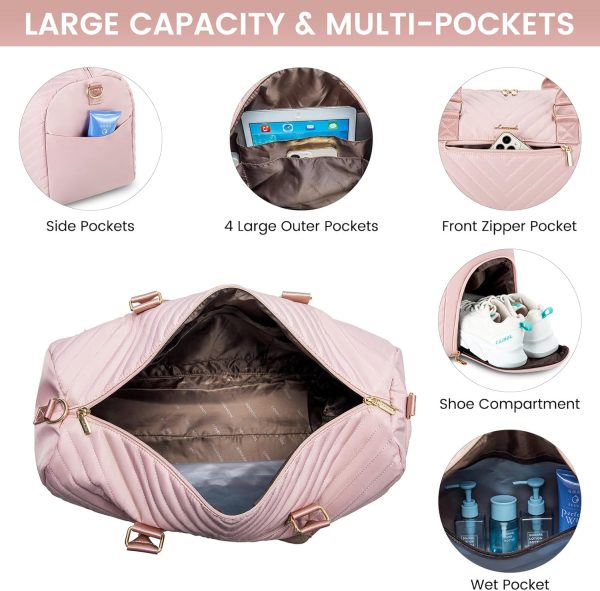 LOVEVOOK Travel Duffle Bag, Weekender Bag for Women with Toiletry Bag, Carry on Overnight Bag with Shoe Compartment, Gym Duffel Bag with Wet Pocket, Mommy Hospital Bags for Labor and Delivery - Image 128