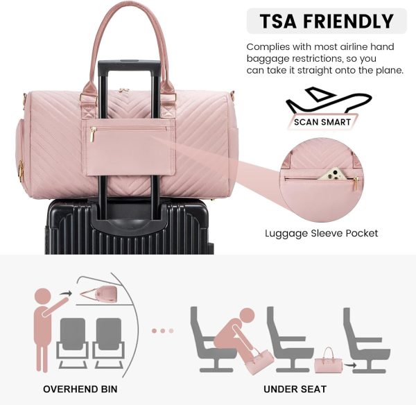 LOVEVOOK Travel Duffle Bag, Weekender Bag for Women with Toiletry Bag, Carry on Overnight Bag with Shoe Compartment, Gym Duffel Bag with Wet Pocket, Mommy Hospital Bags for Labor and Delivery - Image 129