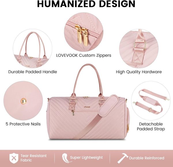 LOVEVOOK Travel Duffle Bag, Weekender Bag for Women with Toiletry Bag, Carry on Overnight Bag with Shoe Compartment, Gym Duffel Bag with Wet Pocket, Mommy Hospital Bags for Labor and Delivery - Image 130