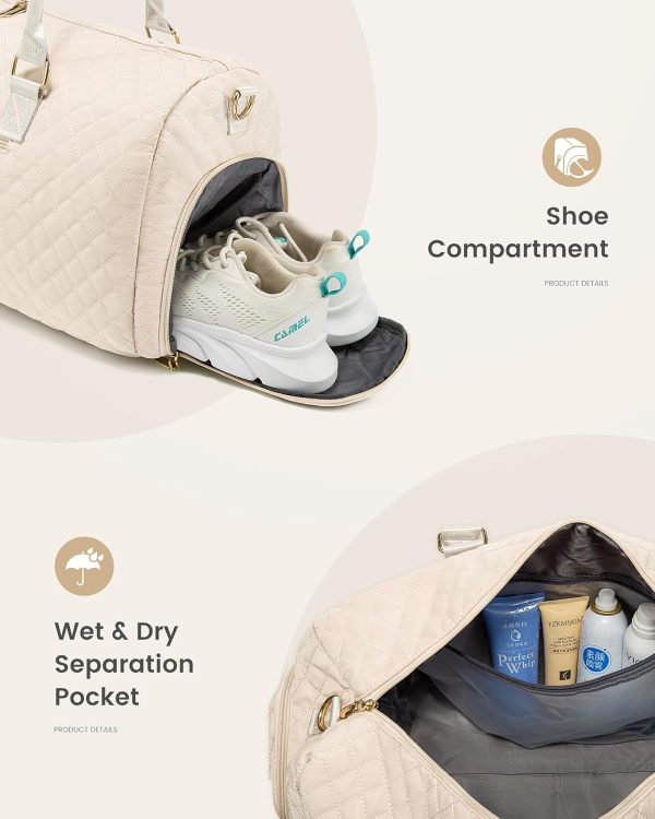 LOVEVOOK Travel Duffle Bag, Weekender Bag for Women with Toiletry Bag, Carry on Overnight Bag with Shoe Compartment, Gym Duffel Bag with Wet Pocket, Mommy Hospital Bags for Labor and Delivery - Image 136