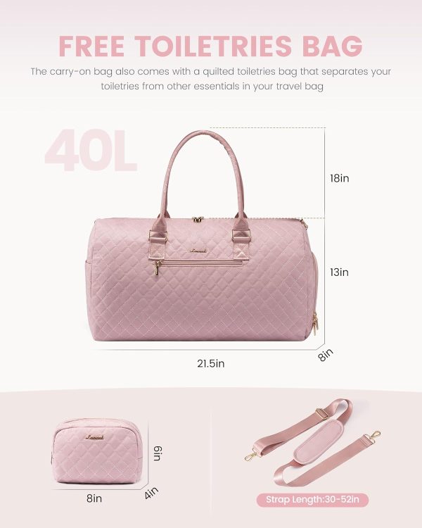LOVEVOOK Travel Duffle Bag, Weekender Bag for Women with Toiletry Bag, Carry on Overnight Bag with Shoe Compartment, Gym Duffel Bag with Wet Pocket, Mommy Hospital Bags for Labor and Delivery - Image 148