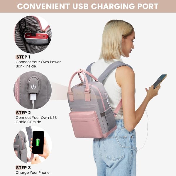 LOVEVOOK Mini Backpack for Women Stylish Waterproof Backpack Purse with USB Port, Cute Bookbag for College School Travel - Image 34