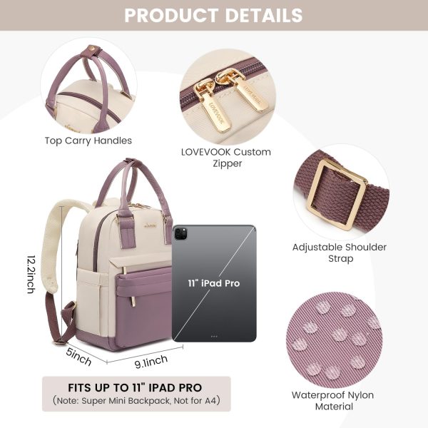LOVEVOOK Mini Backpack for Women Stylish Waterproof Backpack Purse with USB Port, Cute Bookbag for College School Travel - Image 45