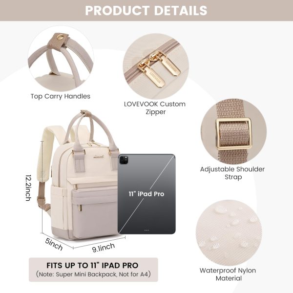 LOVEVOOK Mini Backpack for Women Stylish Waterproof Backpack Purse with USB Port, Cute Bookbag for College School Travel - Image 57