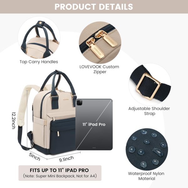LOVEVOOK Mini Backpack for Women Stylish Waterproof Backpack Purse with USB Port, Cute Bookbag for College School Travel - Image 84