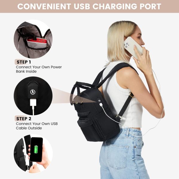 LOVEVOOK Mini Backpack for Women Stylish Waterproof Backpack Purse with USB Port, Cute Bookbag for College School Travel - Image 93