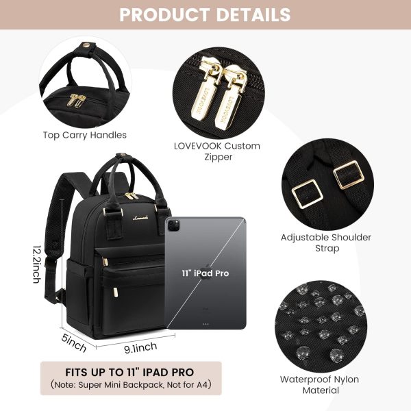 LOVEVOOK Mini Backpack for Women Stylish Waterproof Backpack Purse with USB Port, Cute Bookbag for College School Travel - Image 94