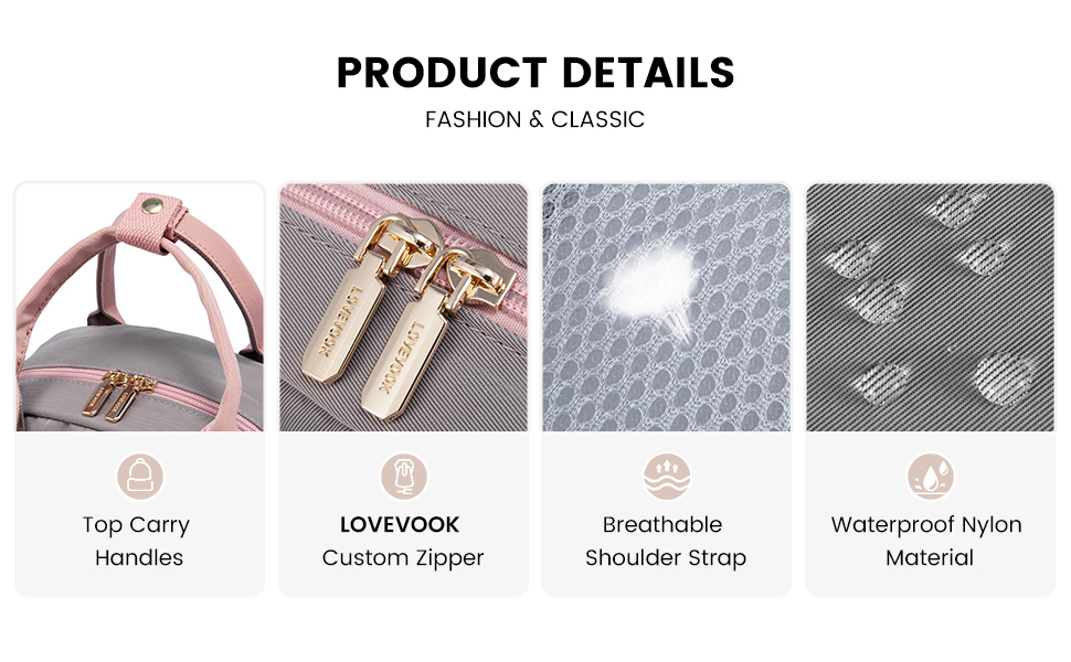 more details top handles breathable shoulder strap waterproof nylon material